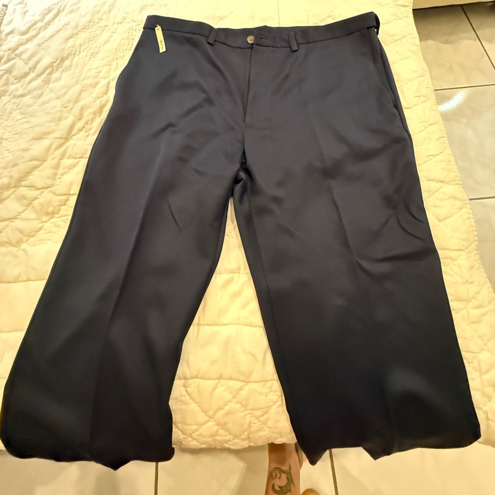 HAGAR CLASSIC FIT NAVY DRESS PANTS 42X30